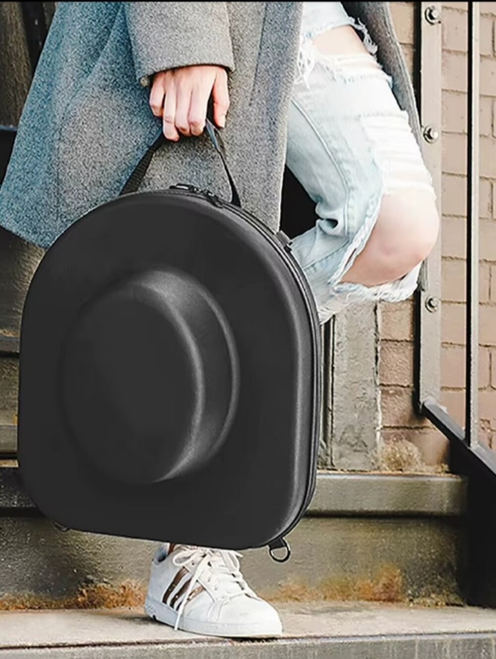 🆕️Cowboy Hat Case Crushproof Hard Hat Box Travel Organizer Strap Western Fedora